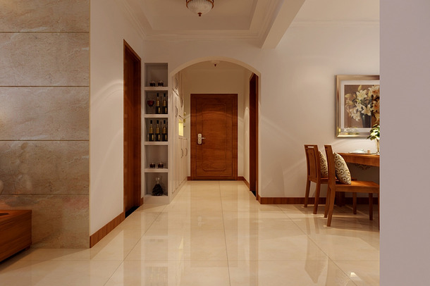現(xiàn)代中式裝修過道效果圖2.jpg