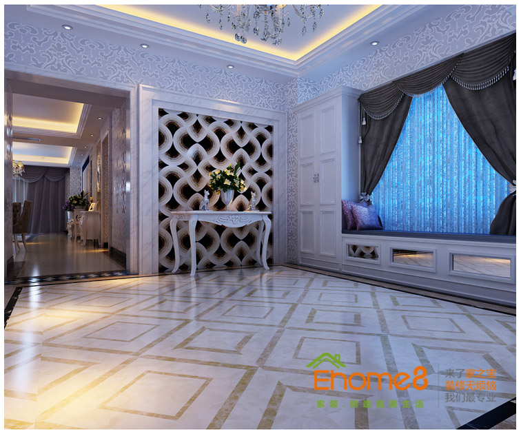 保利大江郡客廳全景裝修效果圖 (2)