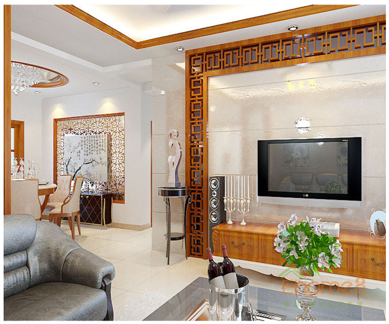 北大陽光原木客廳裝修效果圖2