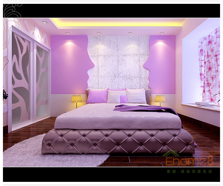 主臥粉色浪漫裝修效果圖1