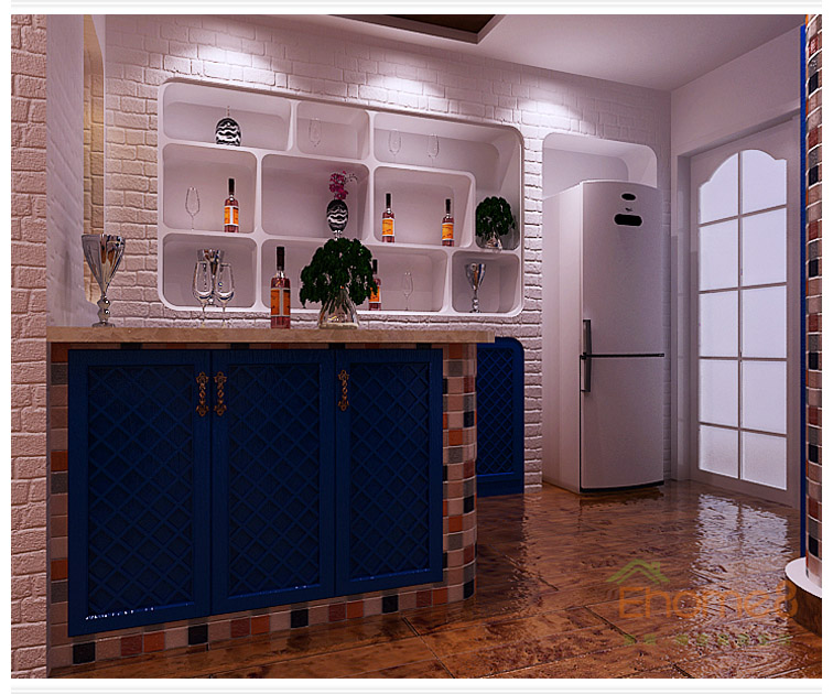 大城小院過道藍色壁櫥裝修效果圖