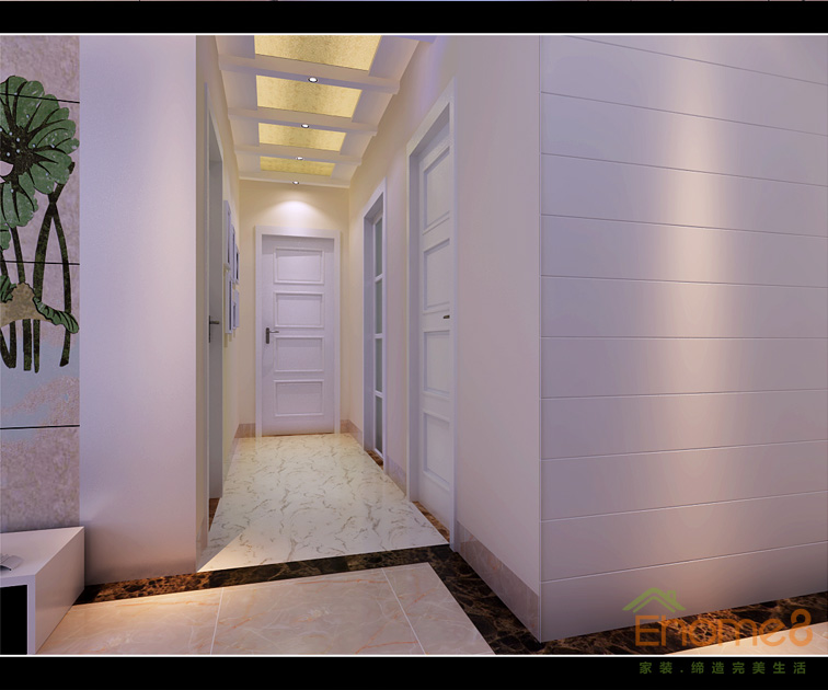 純白色調(diào)過道裝修效果圖