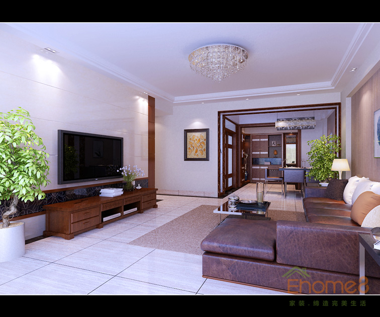 東城印象現代簡約客廳裝修效果圖1