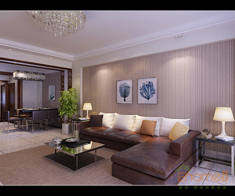 東城印象現代簡約客廳裝修效果圖3