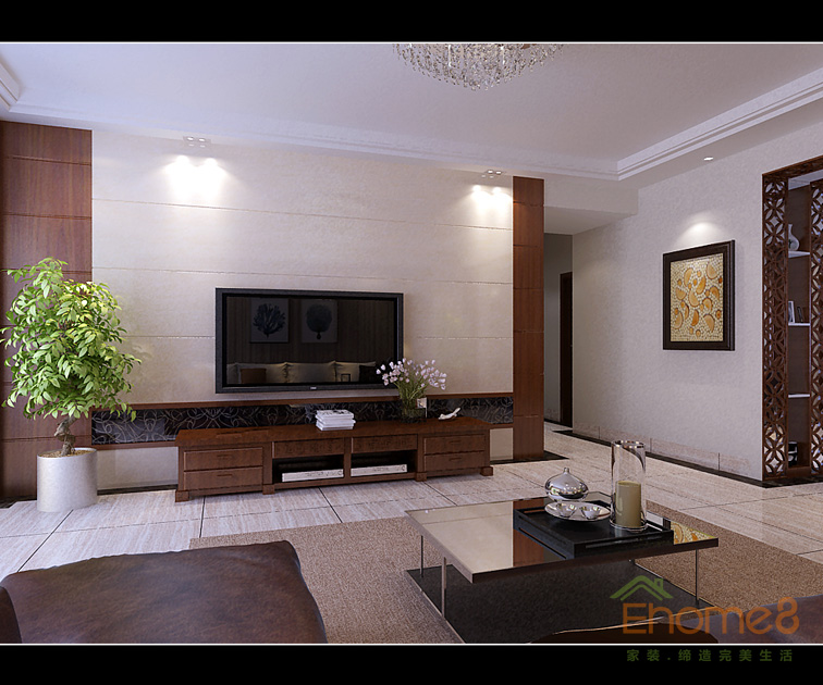 東城印象現代簡約客廳裝修效果圖4