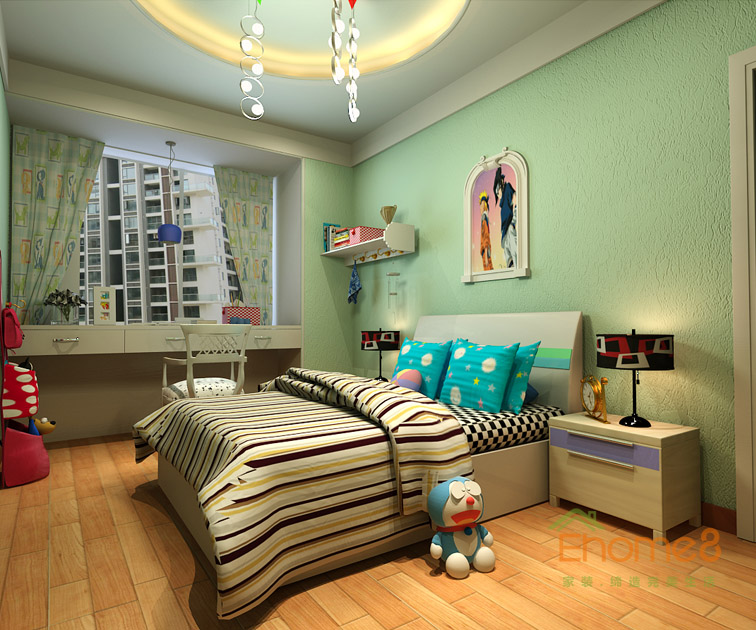 東南亞風(fēng)情兒童房裝修效果圖1