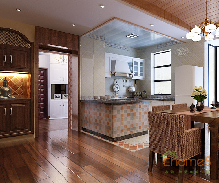 馬賽克廚房廚臺(tái)裝修效果圖