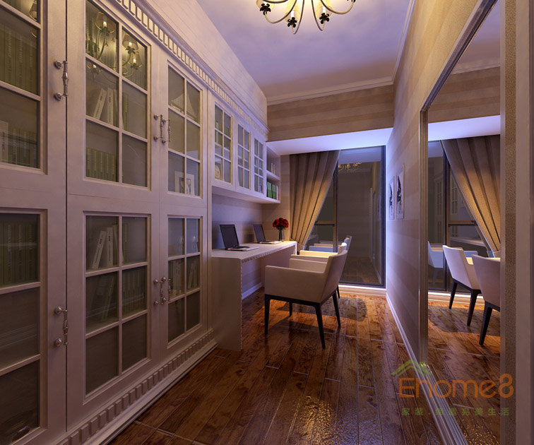 東郡現代小清新風格113平米書房裝修效果圖2