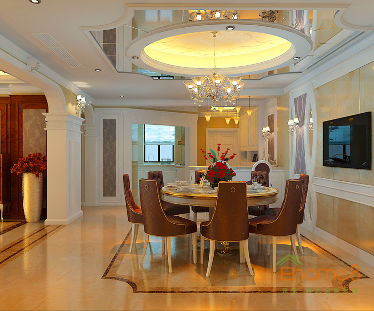 東郡地中海風(fēng)格138平米餐廳裝修效果圖8963