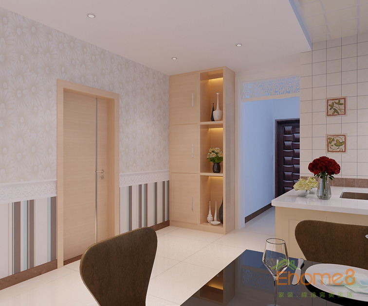 東郡82平米三房一廳小清新入門玄關(guān)裝修效果圖5