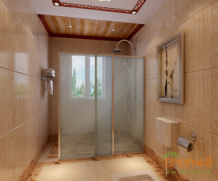 鳳嶺一號145平米四房兩廳歐式優(yōu)雅沐浴間裝修效果圖13