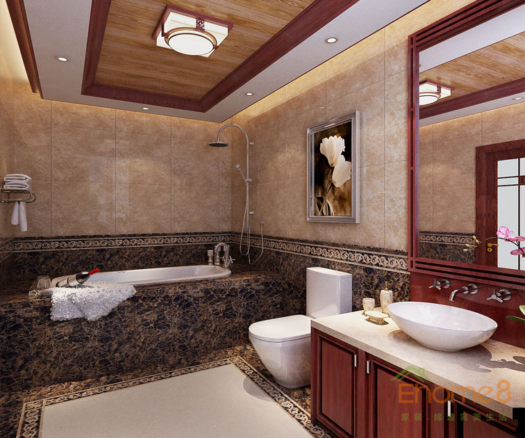 鳳嶺一號145平米四房兩廳歐式優(yōu)雅沐浴間裝修效果圖5413