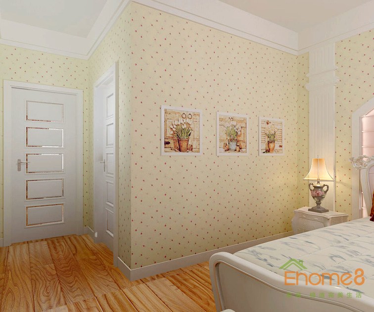 鳳起新都72平米法式風格臥室掛畫裝修效果圖1