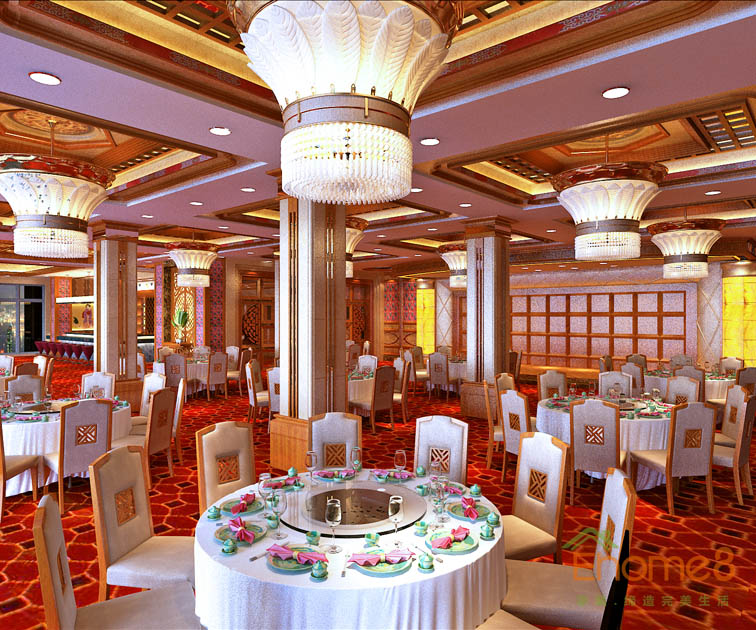 田園風金秀華東大酒店中式餐廳裝修效果圖12