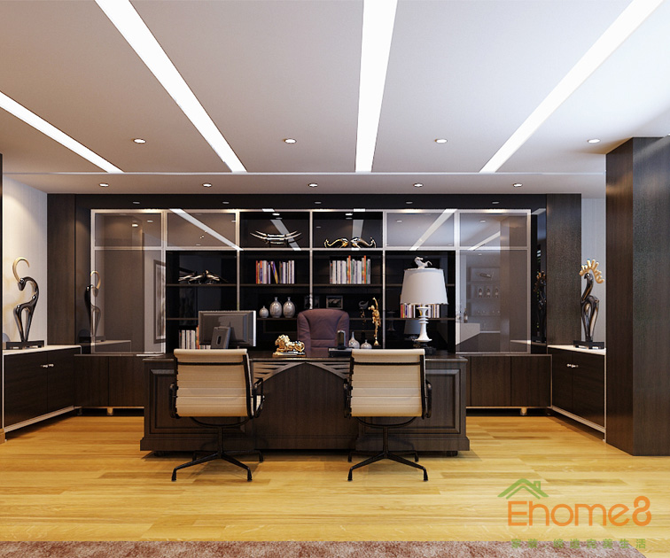 美式簡單舒適總經(jīng)理辦公室裝修效果圖12