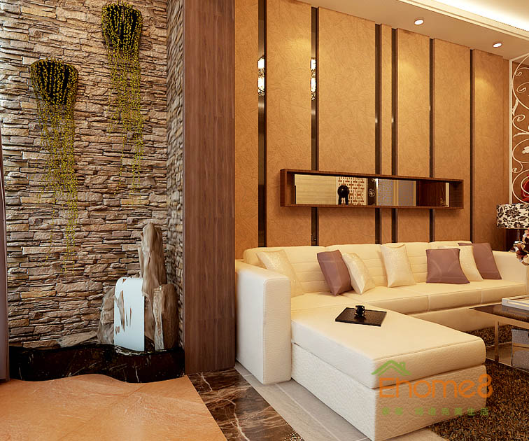 兩房一廳88㎡現代風格客廳陽臺連接處裝修效果圖1