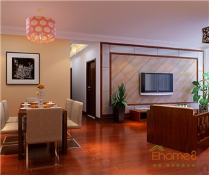 在水一方132㎡四房一廳田園風(fēng)格裝修效果圖