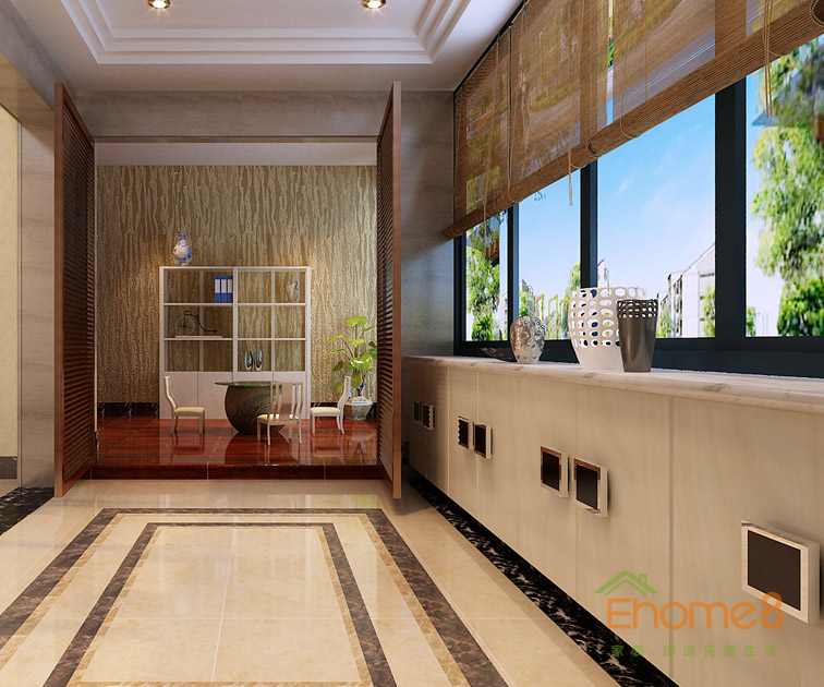 73㎡兩房一廳法式風(fēng)格陽臺(tái)裝修效果圖