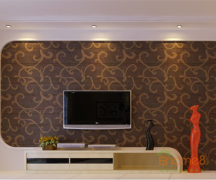 48㎡小戶型法式風(fēng)格電視墻裝修效果圖1