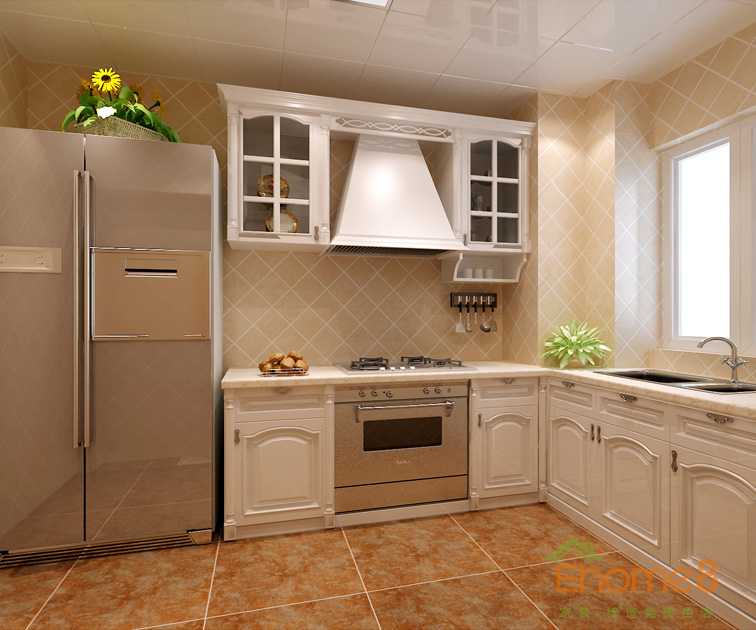 73㎡兩房一廳歐式風格廚房裝修效果圖1