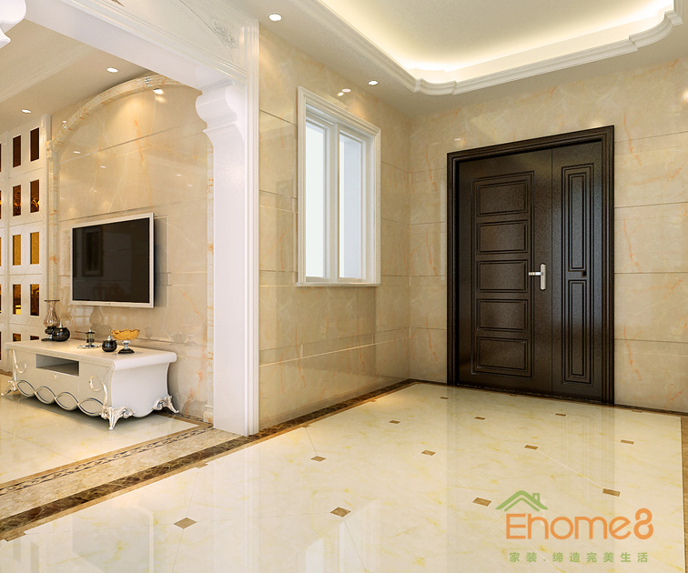 73㎡兩房一廳歐式風格入戶裝修效果圖1