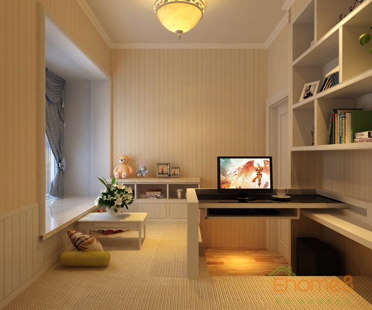 73㎡兩房一廳美式風(fēng)格書房裝修效果圖12