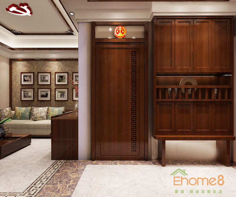 37㎡小戶型中式風格入戶玄關(guān)裝修效果圖11