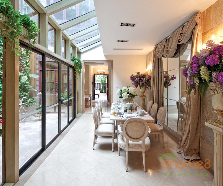 227㎡別墅歐洲花園風(fēng)格餐廳裝修效果圖