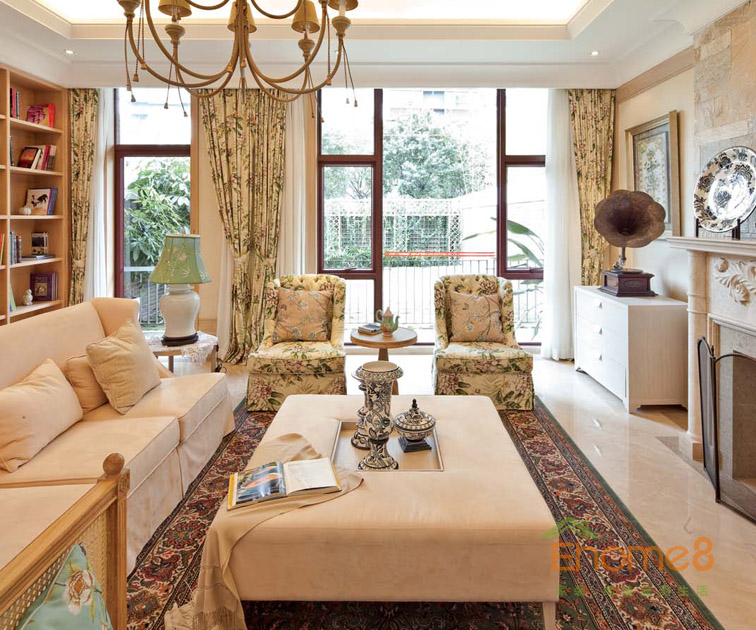 227㎡別墅歐洲花園風(fēng)格客廳裝修效果圖463