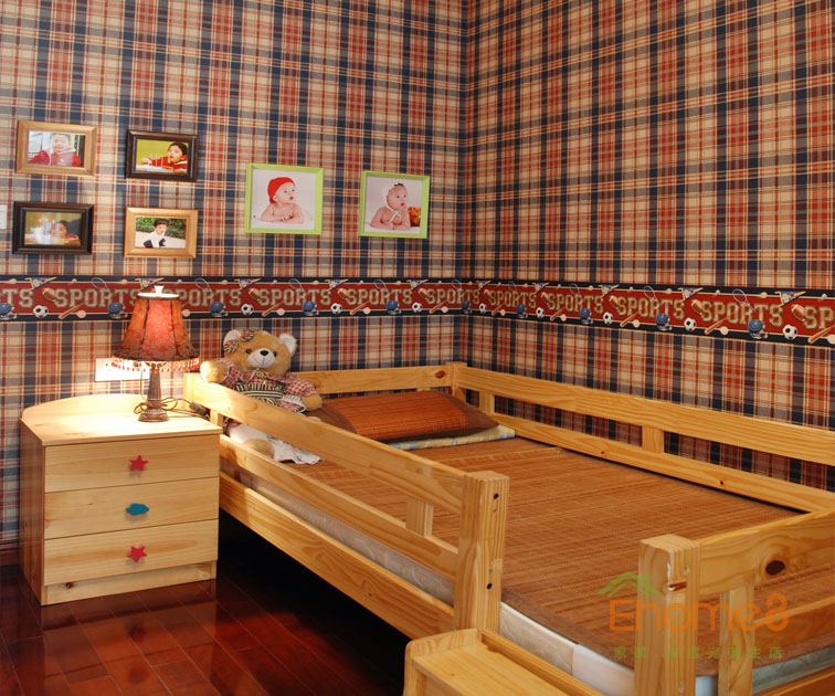 93㎡三房一廳田園風(fēng)格兒童房裝修效果圖1221