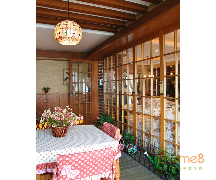 93㎡三房一廳田園風(fēng)格休閑處裝修效果圖16163