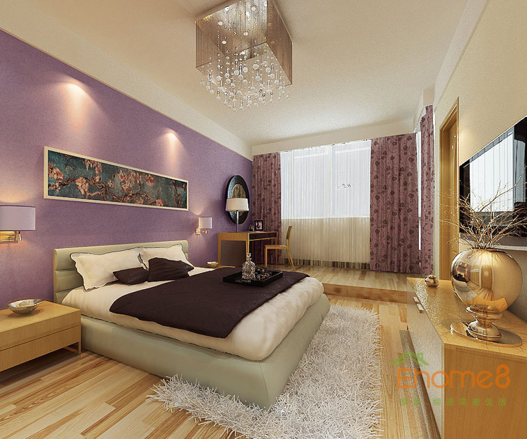 63㎡兩房一廳現(xiàn)代簡約風格主臥裝修效果圖