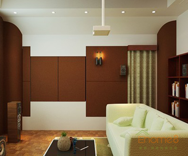 119㎡三房一廳中式風(fēng)格視聽(tīng)室裝修效果圖9641236