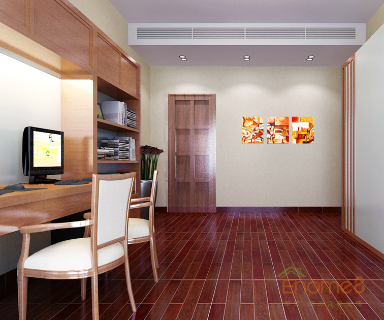 119㎡三房一廳中式風(fēng)格書(shū)房裝修效果圖46