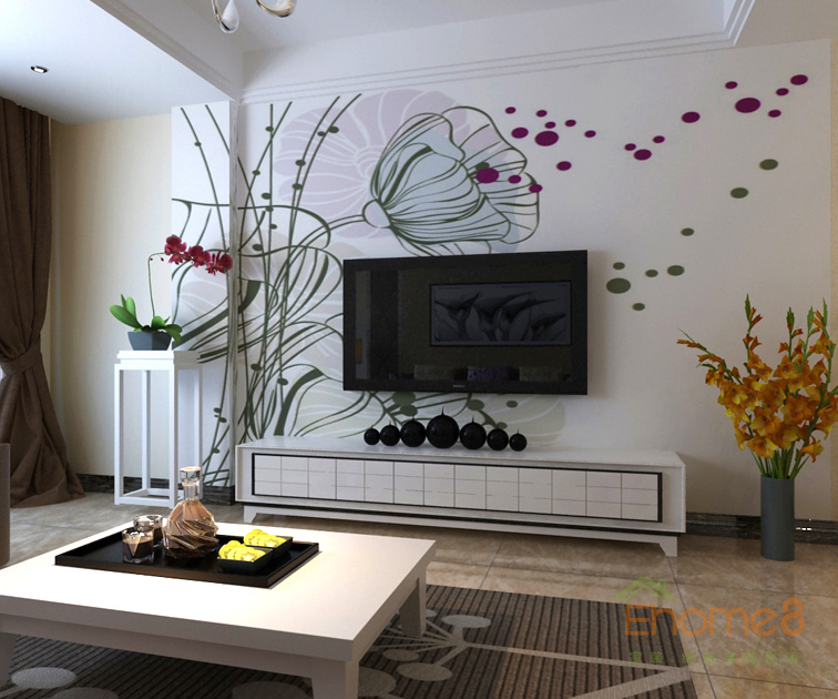 139㎡復(fù)式中式簡(jiǎn)約風(fēng)格客廳電視墻裝修效果圖