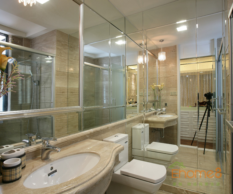 82㎡兩房一廳歐式風(fēng)格衛(wèi)生間裝修效果圖