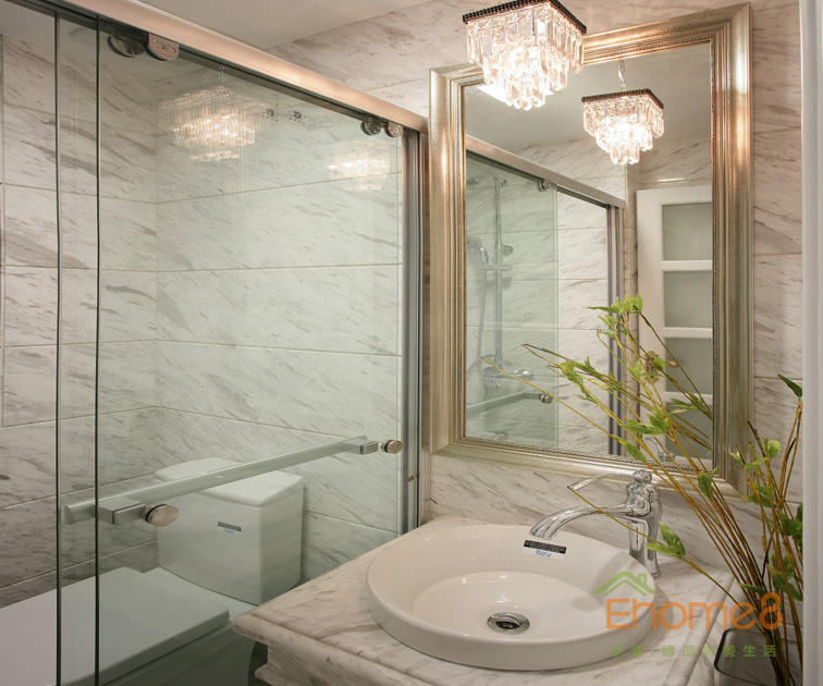 82㎡兩房一廳歐式風(fēng)格洗臉臺(tái)裝修效果圖