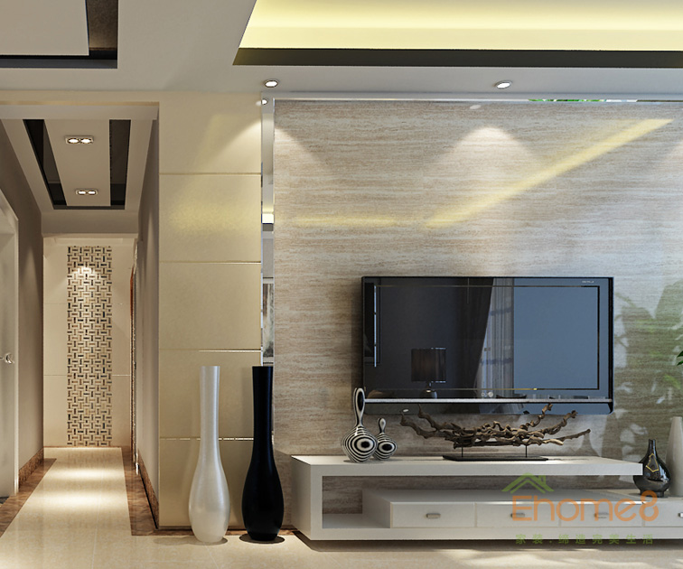 71㎡兩房一廳美式風格客廳裝修效果圖