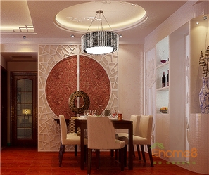 在水一方78㎡兩房一廳中式中國風(fēng)裝修效果圖