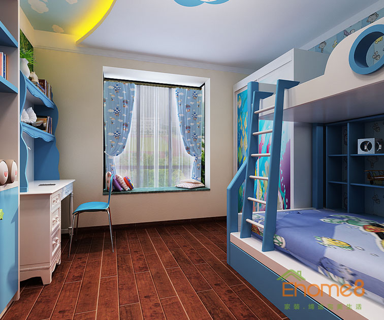 168㎡躍層地中海原木風格男孩房裝修效果圖6512.jpg