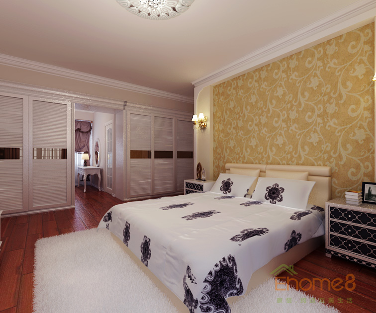 60㎡兩房一廳歐式風(fēng)格臥室裝修效果圖
