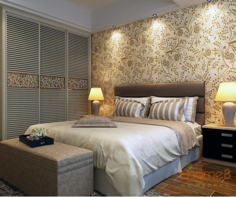 75㎡兩房一廳美式風格主人房裝修效果圖