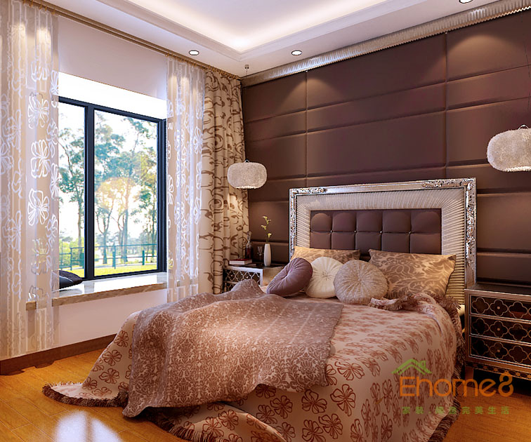 102㎡三房一廳法式風格主臥裝修效果圖