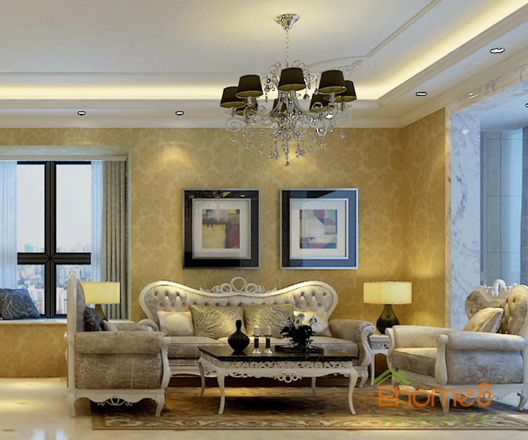 98㎡三房一廳歐式貴族風格餐廳沙發裝修效果圖