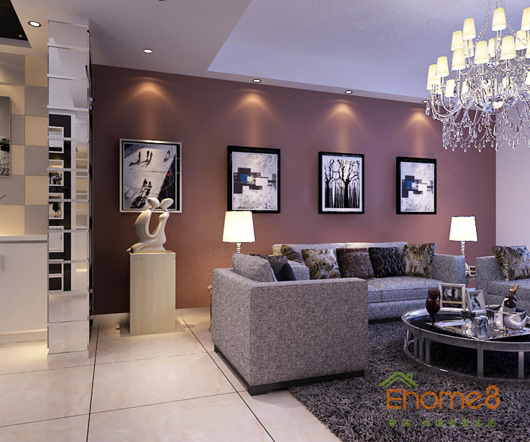 72㎡兩房一廳法式風格客廳裝修效果圖