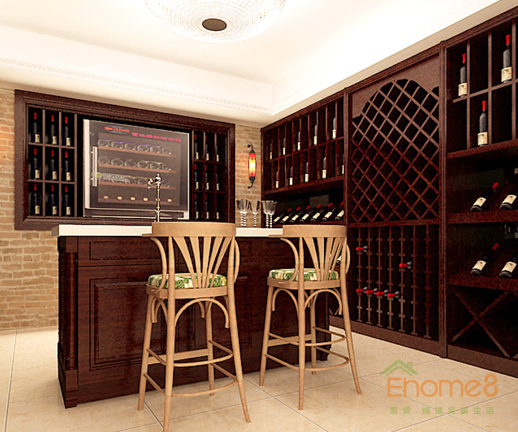 165㎡躍層歐式風格吧臺裝修效果圖