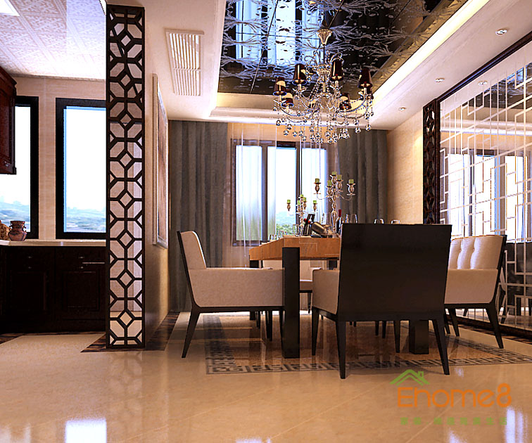 165㎡躍層歐式風格餐廳裝修效果圖