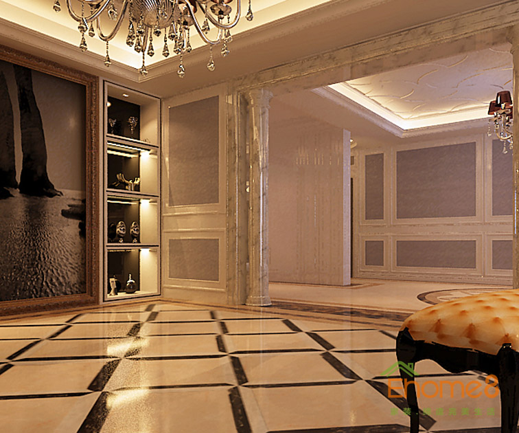 165㎡躍層歐式風格入戶裝修效果圖