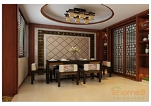 中式原木餐廳圖